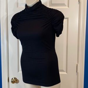 NWOT Karen Kane Black Rouched Fitted Top